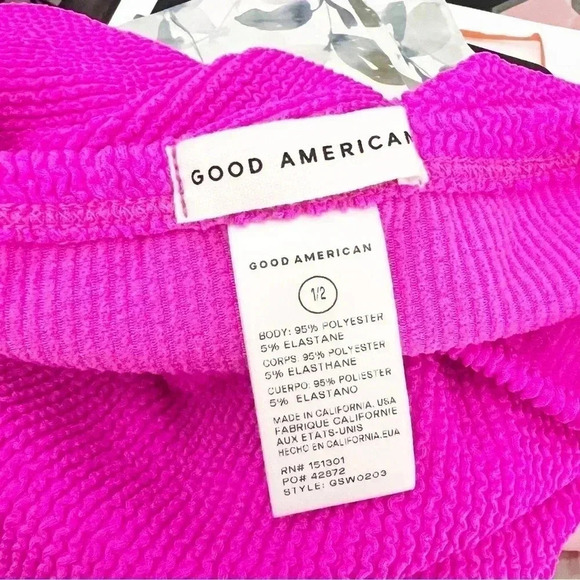 NWT Good American Hawaiian Pink Good Always Fits Swim Skirt, Size 1-2 (2) - Picture 7 of 10